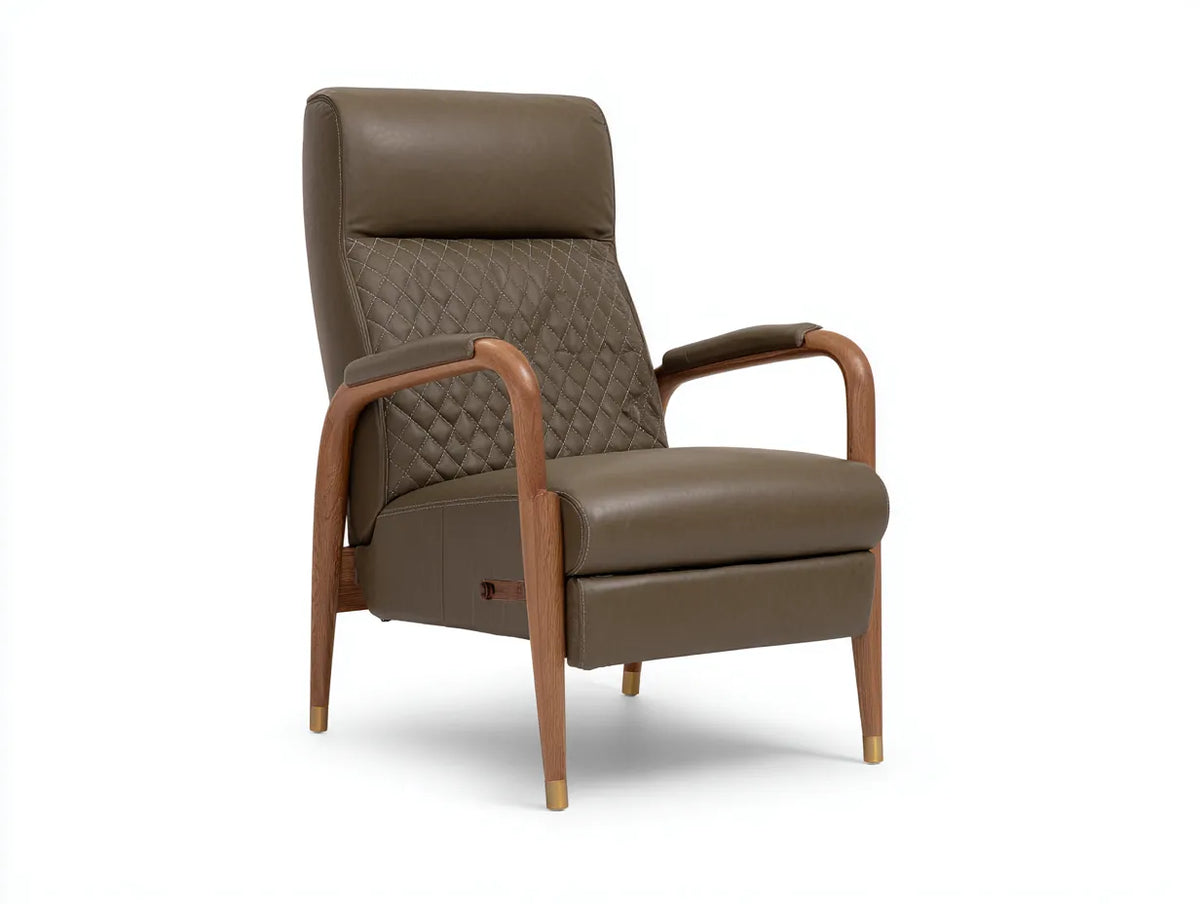 Poltrona Reclinabile effetto pelle 75×82×106 cm - marrone - design moderno con braccioli imbottiti