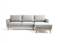 Divano angolare in tessuto 252×164×84 cm - grigio chiaro - con chaise longue