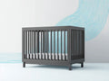 Culla in legno 126×70×88 cm - grigio scuro - struttura moderna a sponde verticali