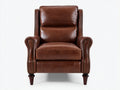 Poltrona Reclinabile effetto pelle 76×82×103 cm - marrone chiaro - stile contemporaneo con struttura in legno