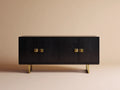 Credenza in legno 180×45×80 cm - nero e oro - stile contemporaneo per sala da pranzo