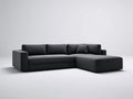 Divano angolare in tessuto 295×185×78 cm - grigio scuro - chaise integrata moderna