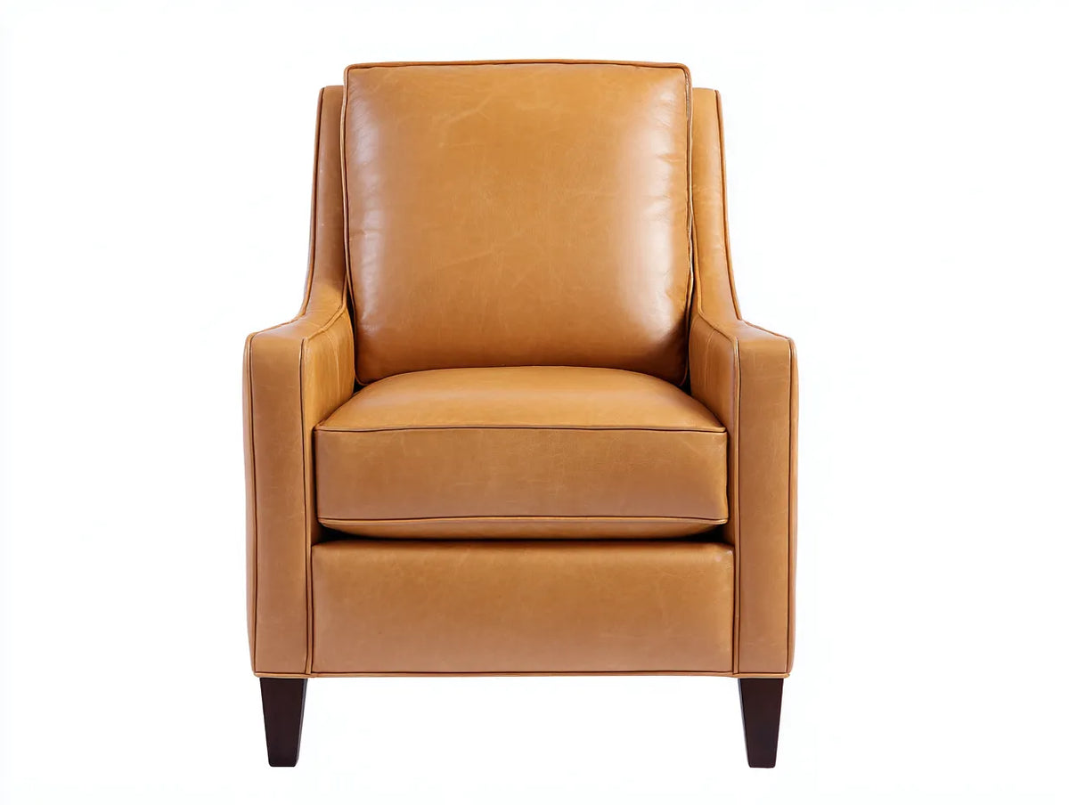 Poltrona reclinabile in pelle 72×82×91 cm - marrone chiaro - schienale scanalato e struttura in legno