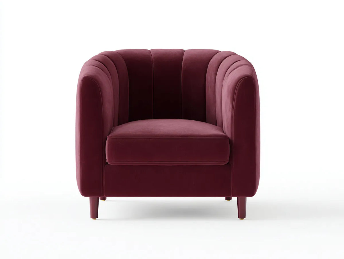 Sedia da pranzo imbottita 63×61×86 cm - bordeaux - con braccioli avvolgenti