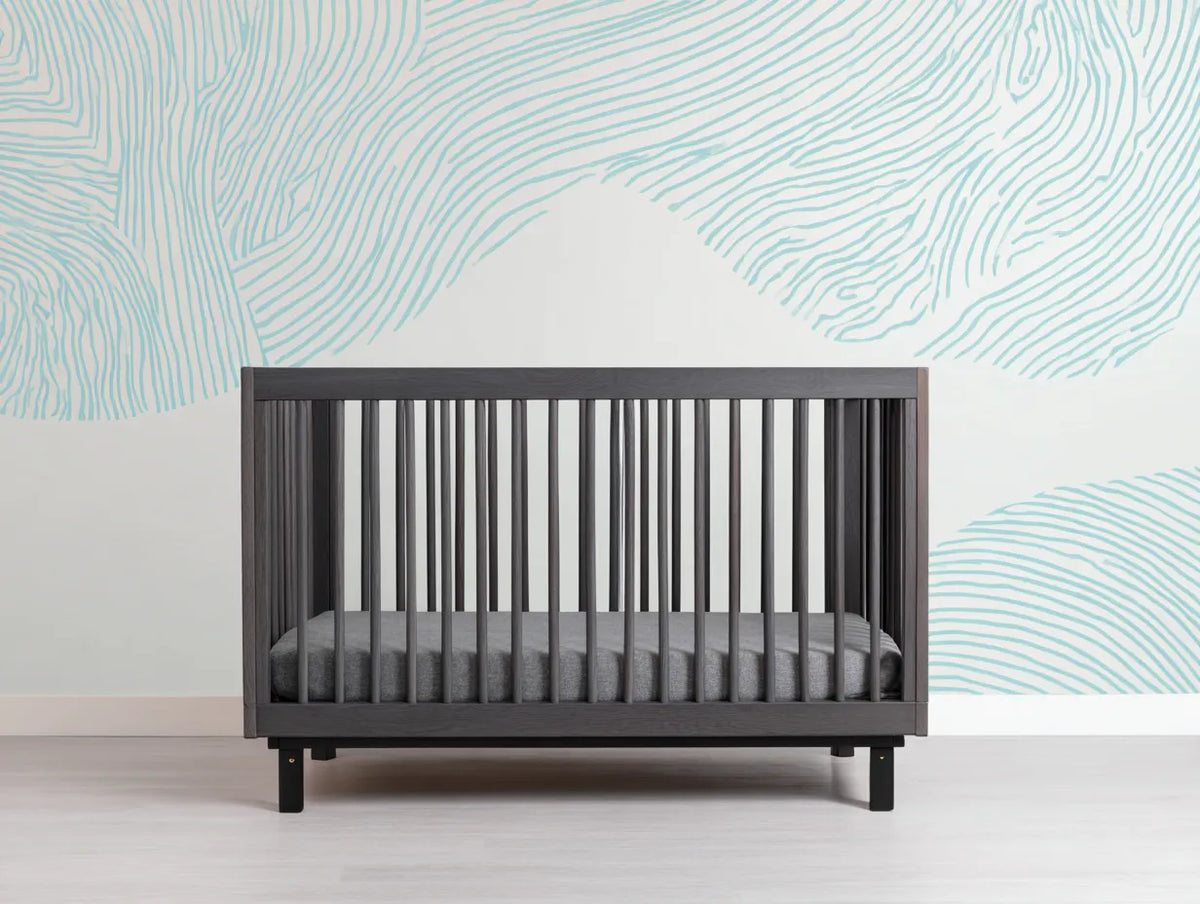 Culla in legno 140×75×88 cm - grigio scuro - stile minimalista
