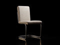 Sedia Da Pranzo imbottita 58×57×86 cm - beige e argento - design a sbalzo con braccioli