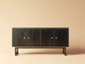 Credenza da sala da pranzo 170×44×86 cm - nero e oro - stile elegante rialzato