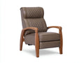 Poltrona Reclinabile effetto pelle 79×84×105 cm - marrone - stile classico con struttura in legno