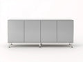 Credenza in legno 190×45×82 cm - grigio e argento - stile minimalista per sala da pranzo
