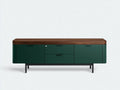 Credenza in legno 185×48×78 cm - verde e legno - contenitore moderno per Sala Da Pranzo