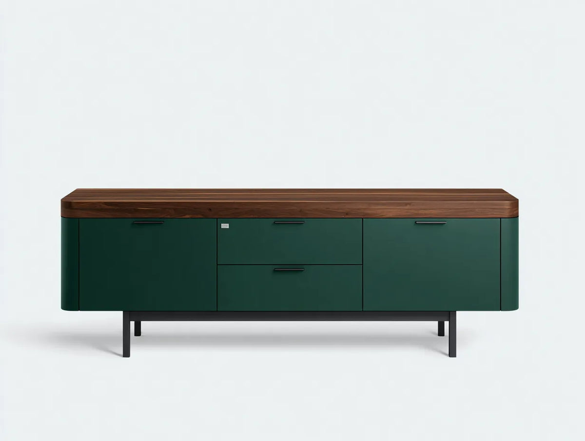 Credenza in legno 185×48×78 cm - verde e legno - contenitore moderno per Sala Da Pranzo