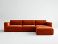 Divano angolare in tessuto 300×170×80 cm - arancione - design moderno con chaise longue
