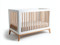 Culla in legno 128×70×91 cm - bianco e naturale - struttura aperta dallo stile moderno