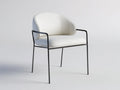 Sedia Da Pranzo imbottita 60×58×82 cm - bianco e nero - design moderno avvolgente con braccioli