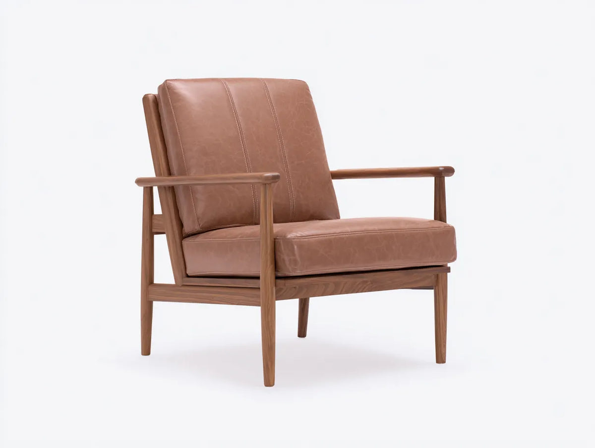 Poltrona reclinabile in similpelle 76×86×101 cm - marrone - struttura in legno
