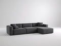 Divano modulare in tessuto 305×190×72 cm - grigio scuro - chaise ampia contemporanea
